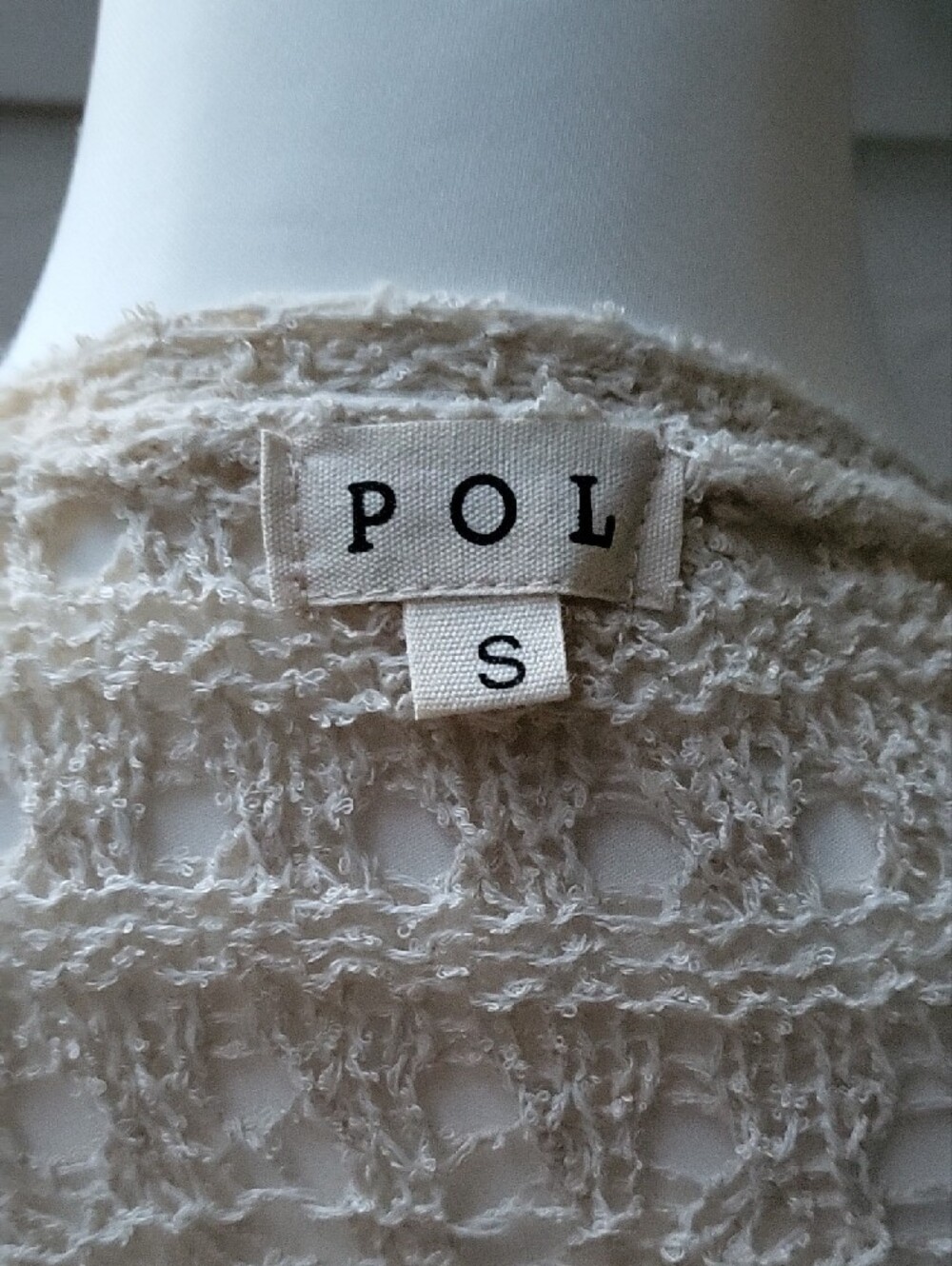 POL Open-Front Crochet Cardigan in Cream Size Small - Picture 6 of 8